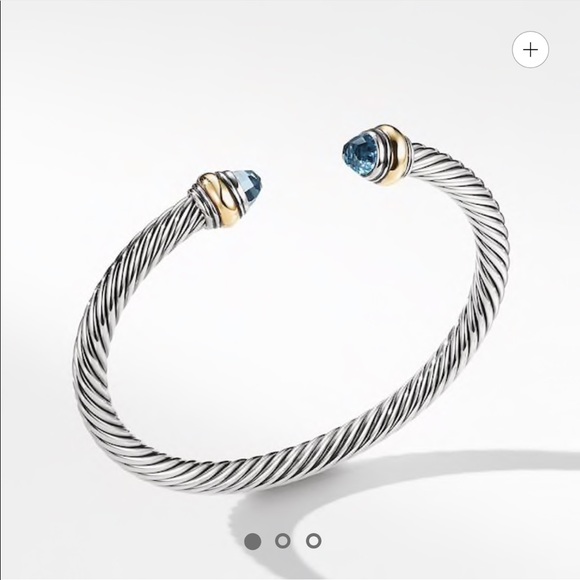 David Yurman Jewelry - David Yurman Cable Classic Blue Topaz & Gold